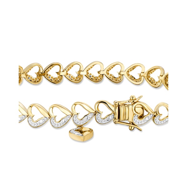 Diamond 18K Gold Vermeil Heart Bracelet - Image 5