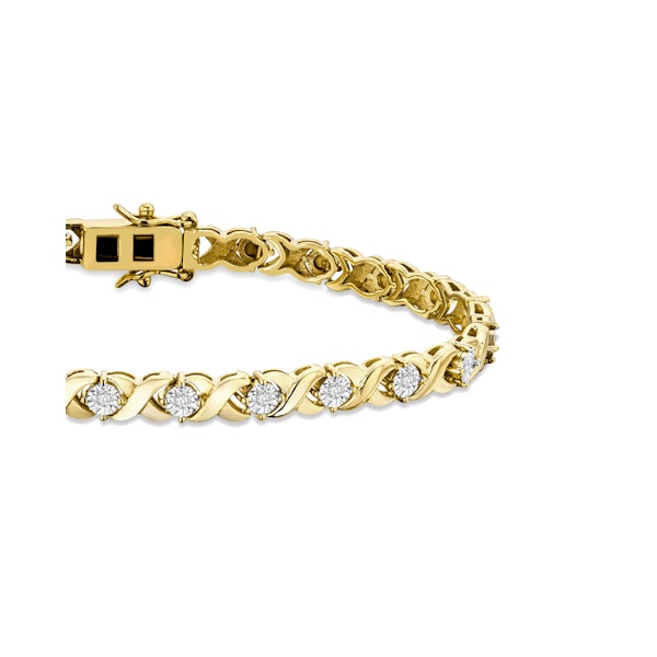 Diamond Kisses Bracelet With 0.05ct Set in 18K Gold Vermeil - Image 7