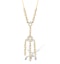 9K Gold Diamond Pave Style Drop Necklace - image 1