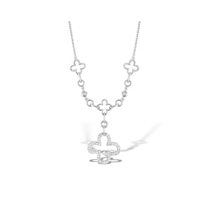 18K White Gold Diamond Link Design Necklace