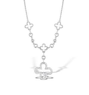 18K White Gold Diamond Link Design Necklace