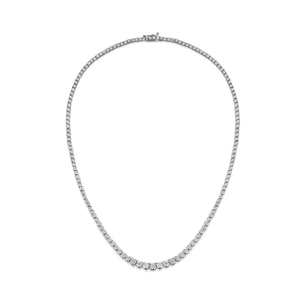 Diamond Necklace Tara 10.00ct Look in 18K White Gold D3497 - Image 1