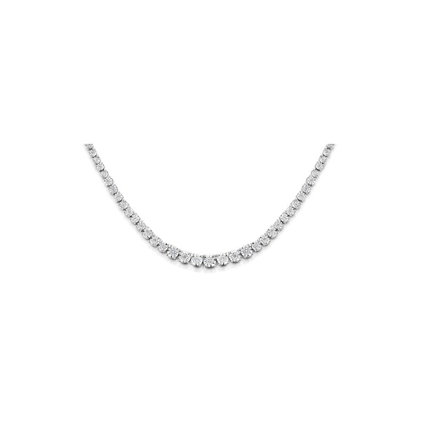 Diamond Necklace Tara 10.00ct Look in 18K White Gold D3497 - Image 3