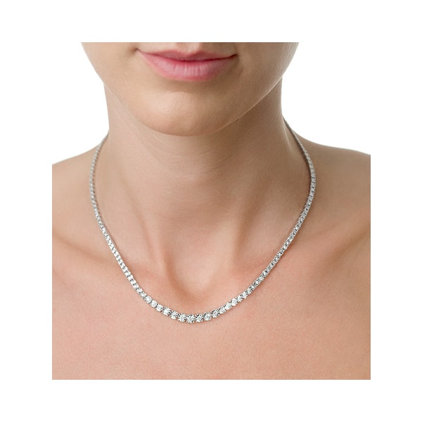 Diamond Necklace Tara 10.00ct Look in 18K White Gold D3497 - Image 4