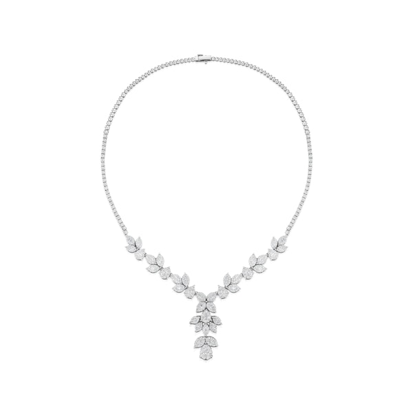 Diamond Necklace - Pyrus - 8.5ct of H/Si Diamonds in 18K White Gold - Image 1