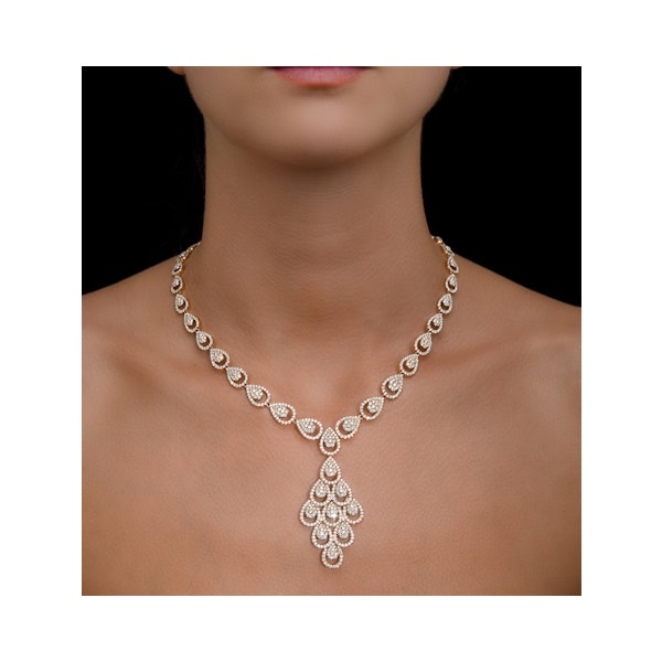 Diamond Necklace Pyrus Chandelier 12.60ct H/Si Diamonds 18K Rose Gold - Image 2
