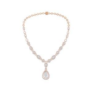 Diamond Necklace Pyrus Halo 11.00ct in 18K Rose Gold