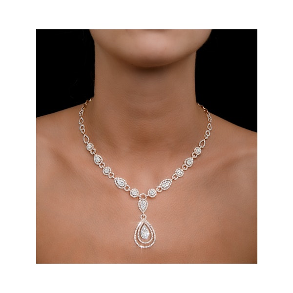 Diamond Necklace Pyrus Halo 11.00ct in 18K Rose Gold - Image 2