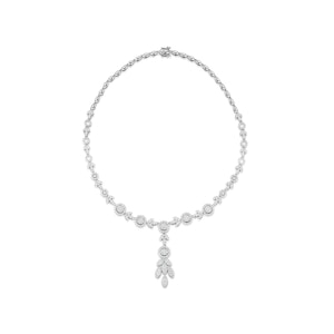Diamond Necklace Vintage Halo 8.30ct H/Si in 18K White Gold