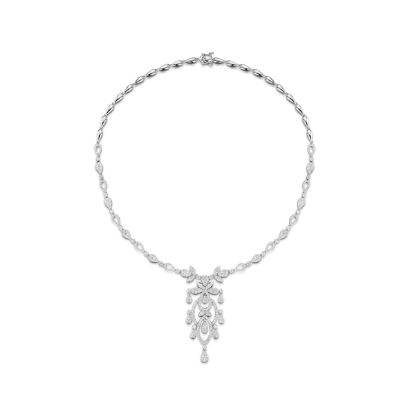 Diamond Necklace Vintage Pyrus 9.00ct H/Si Diamonds in 18K White Gold - Image 1