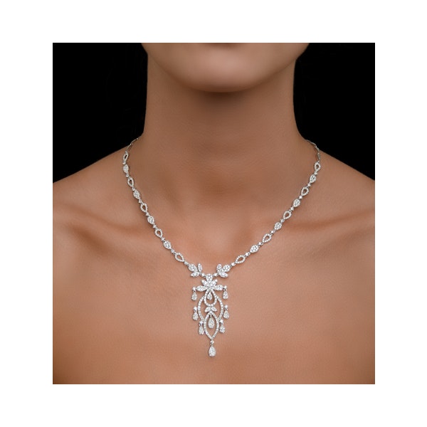 Diamond Necklace Vintage Pyrus 9.00ct H/Si Diamonds in 18K White Gold - Image 2
