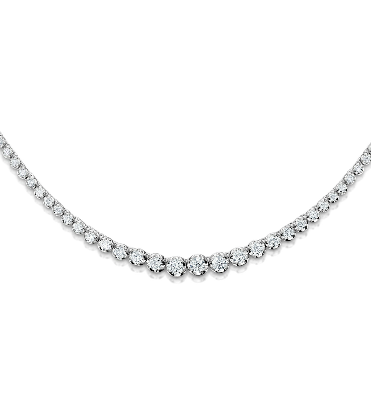 Lab Diamond Tennis Necklace 3ct H/Si Quality in 9K White Gold