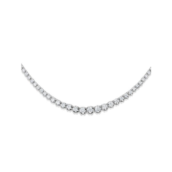 Lab Diamond Tennis Necklace 5ct F/VS Quality in 9K White Gold - Image 2