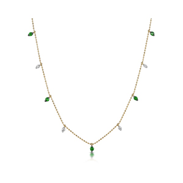 Emerald and Diamond Necklace in 18K Gold - Vivara Collection - Image 1
