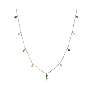 Emerald and Diamond Necklace in 18K Gold - Vivara Collection