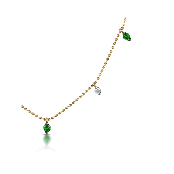 Emerald and Diamond Necklace in 18K Gold - Vivara Collection - Image 3