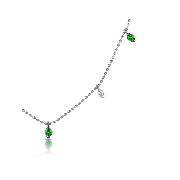 Emerald and Diamond Necklace in 18K White Gold - Vivara Collection - Image 3