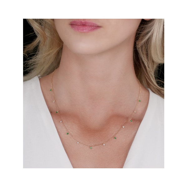 Emerald and Diamond Necklace in 18K Gold - Vivara Collection - Image 2
