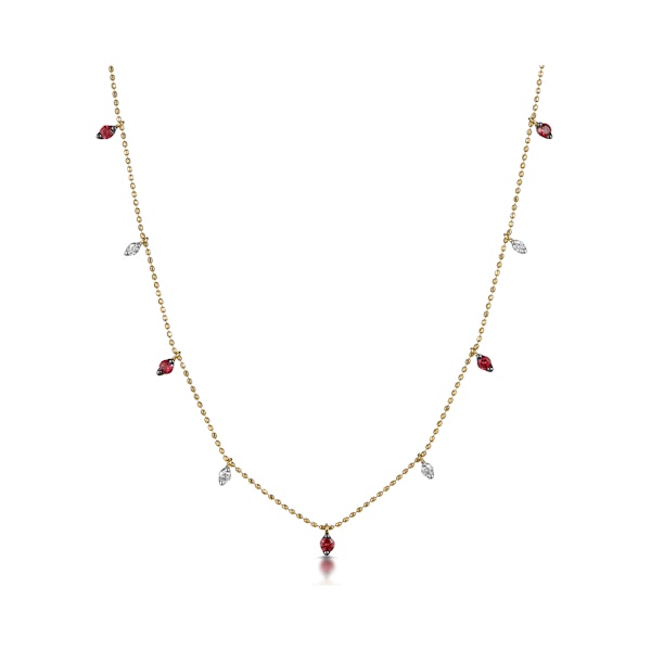 Ruby and Diamond Necklace in 18K Gold - Vivara Collection - Image 1