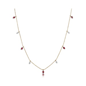 Ruby and Diamond Necklace in 18K Gold - Vivara Collection