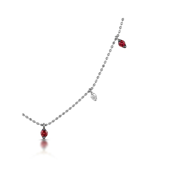 Ruby and Diamond Necklace in 18K White Gold - Vivara Collection - Image 3