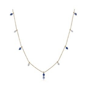 Sapphire and Diamond Necklace in 18K Gold - Vivara Collection