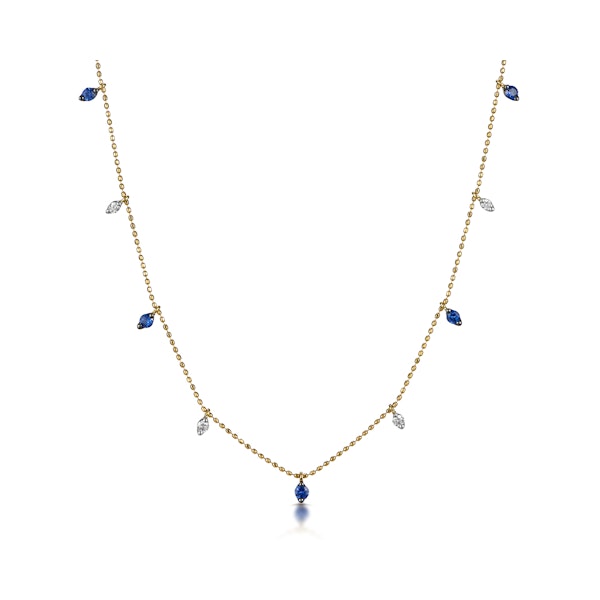 Sapphire and Diamond Necklace in 18K Gold - Vivara Collection - Image 1