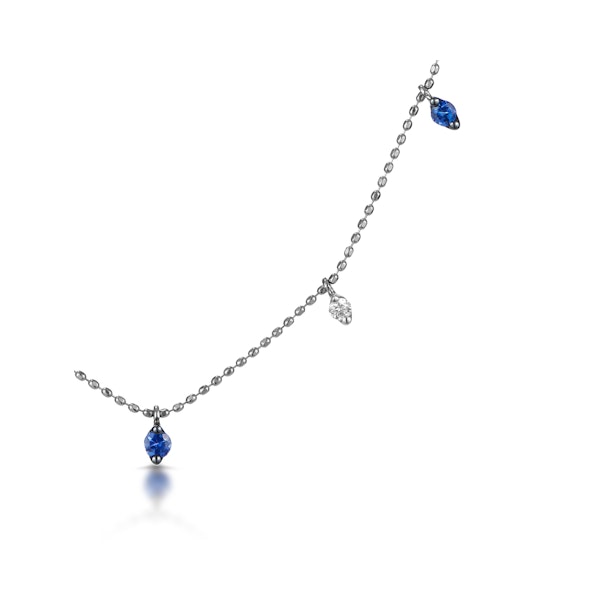 Sapphire and Diamond Necklace in 18K White Gold - Vivara Collection - Image 3