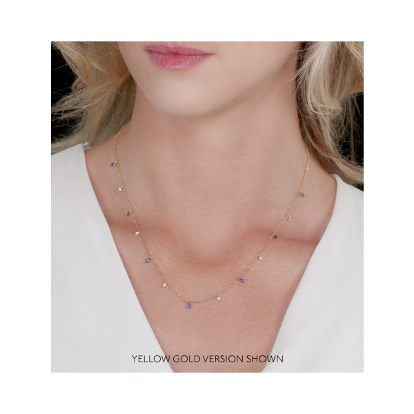 Sapphire and Diamond Necklace in 18K White Gold - Vivara Collection - Image 2