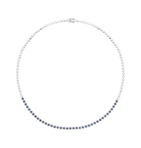 1.09ct Sapphire and Diamond Stellato Necklace in 9K White Gold