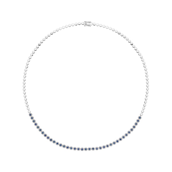 1.09ct Sapphire and Diamond Stellato Necklace in 9K White Gold - Image 1