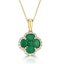 Emerald 1.04ct and Diamond 18K Yellow Gold Alegria Necklace - image 1