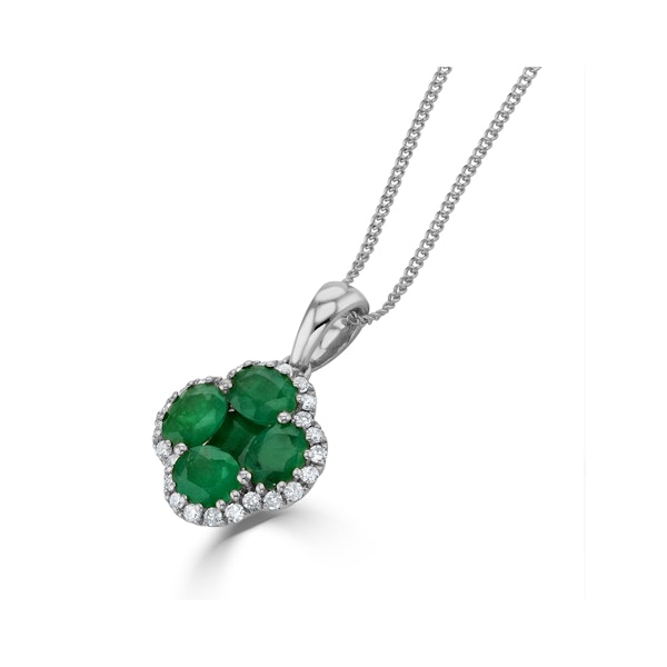 Emerald 1.04ct and Diamond 18K White Gold Alegria Pendant - Image 3