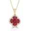 Ruby 1.34ct and Diamond 18K Yellow Gold Alegria Necklace - image 1