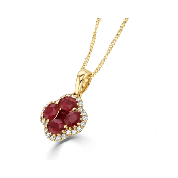 Ruby 1.34ct and Diamond 18K Yellow Gold Alegria Necklace - Image 3