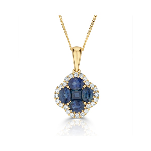 Sapphire 1.08ct And Diamond 18K Yellow Gold Alegria Necklace - Image 1