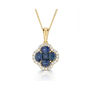 Sapphire 1.08ct And Diamond 18K Yellow Gold Alegria Necklace