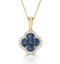 Sapphire 1.08ct And Diamond 18K Yellow Gold Alegria Necklace - image 1
