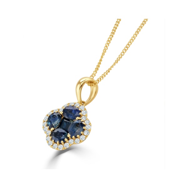 Sapphire 1.08ct And Diamond 18K Yellow Gold Alegria Necklace - Image 3