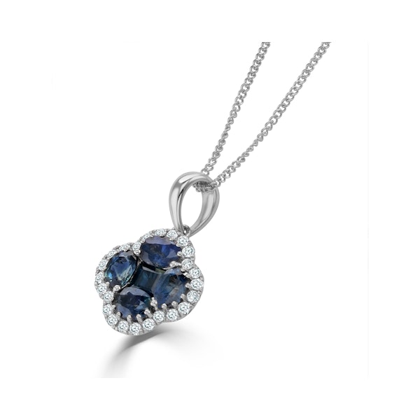 Sapphire 1.08ct And Diamond 18K White Gold Alegria Necklace - Image 3