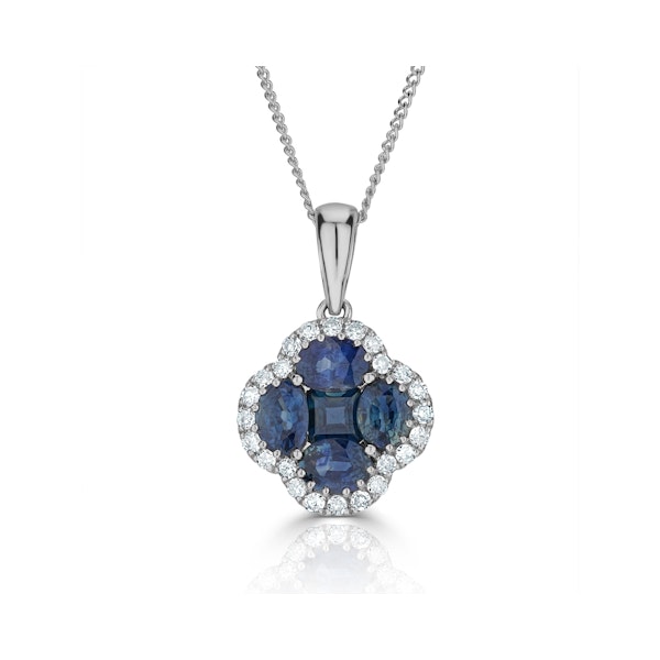 Sapphire 1.08ct And Diamond 18K White Gold Alegria Necklace - Image 1