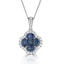 Sapphire 1.08ct And Diamond 18K White Gold Alegria Necklace - image 1