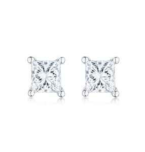Princess Cut Lab Diamond Stud Earrings 0.50ct  in 9K White Gold