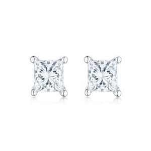 Princess Cut 1ct Lab Diamond Stud Earrings in 9K White Gold