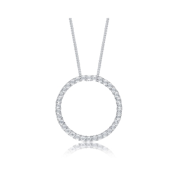 Circle Necklace Lab Diamond Pendant 0.10ct Set in 925 Silver - Image 1