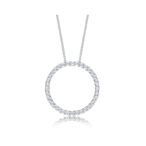 Circle Necklace Lab Diamond Pendant 0.10ct Set in 925 Silver