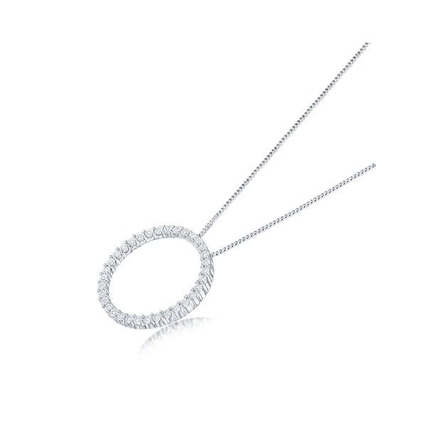 Circle Necklace Lab Diamond Pendant 0.10ct Set in 925 Silver - Image 3