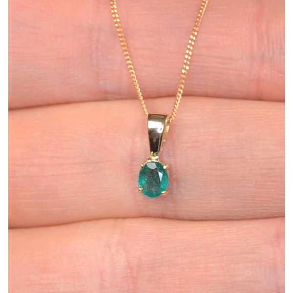 Emerald 0.33CT 9K Yellow Gold Pendant Necklace - Image 3