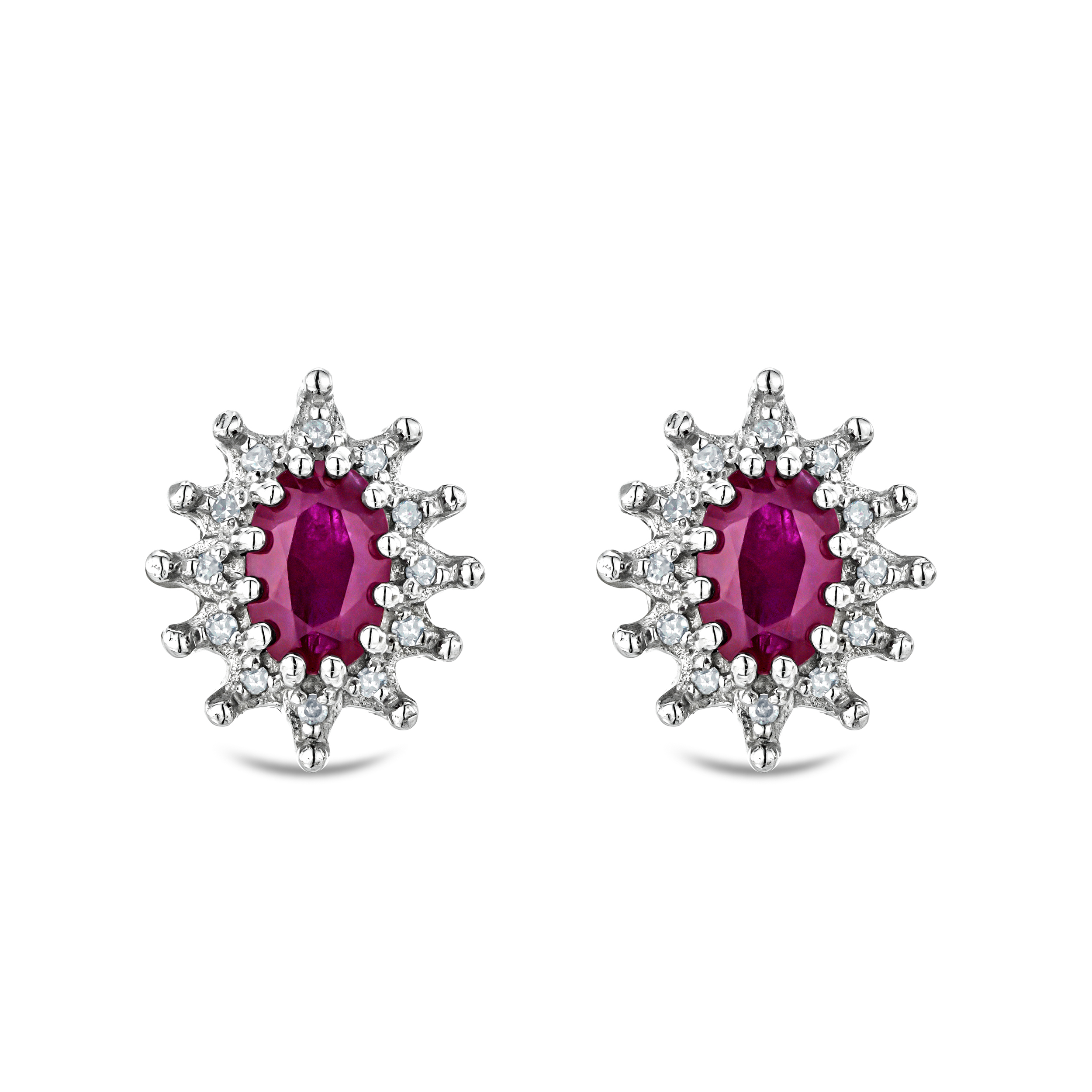 Women Drop Earrings birthday gift & Daily Wear - 925 Sterling Silver - 4Ct discount Oval Cut Red Ruby Lab Created Cluster Stud Earrings -