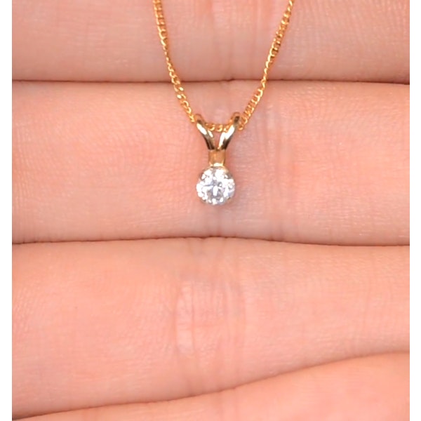 Diamond Solitaire Necklace 0.15CT Diamond 9K Yellow Gold - Image 3